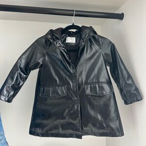 Zara Shiny Black Hooded Jacket